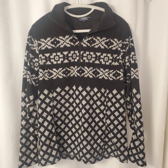 Lands'End NWOT Woman’s 1/3 Zipp Fleece Sweater Jacket M/T 10-12 Casual Holidays - Picture 1 of 11